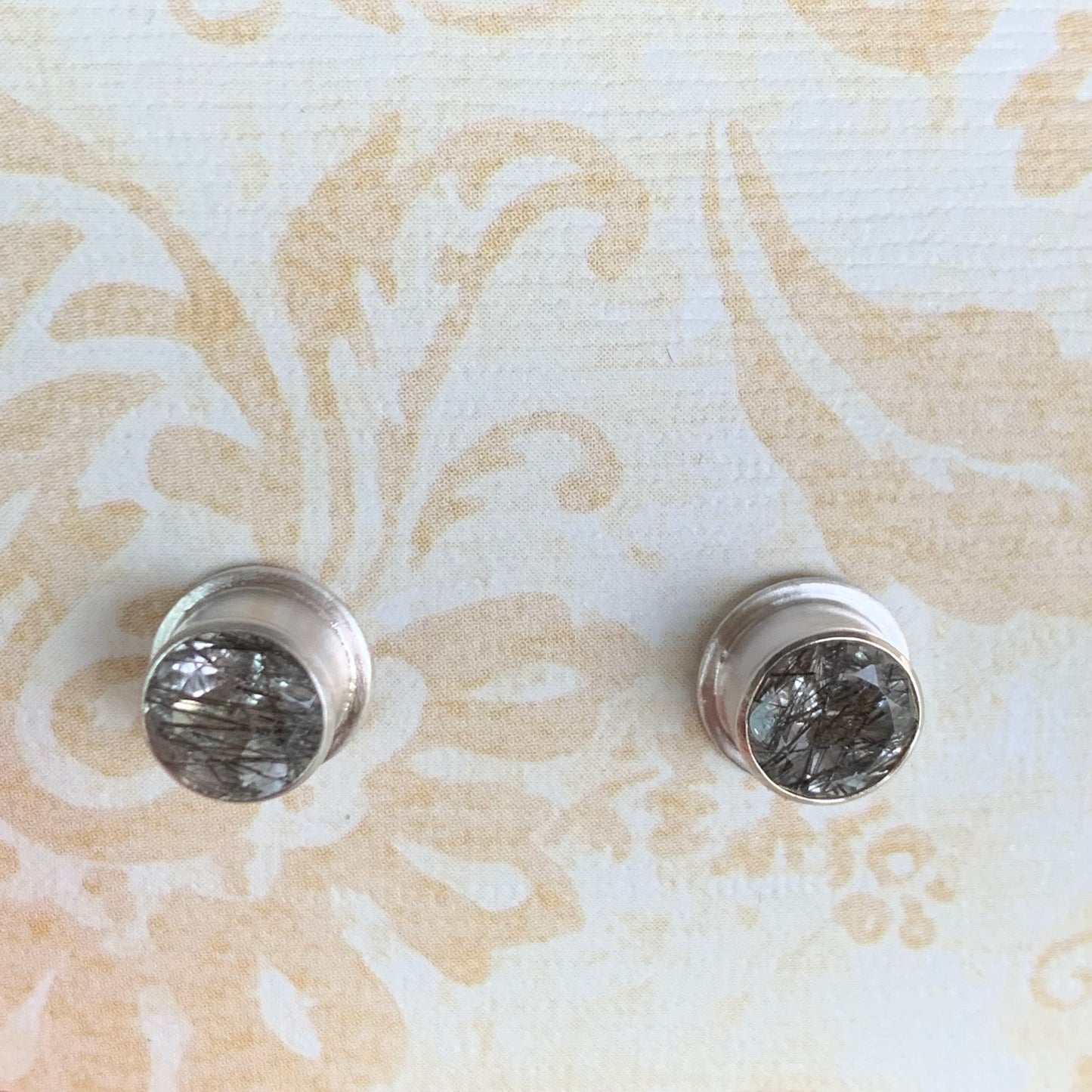 Rutile Quartz Sterling Stud Earrings