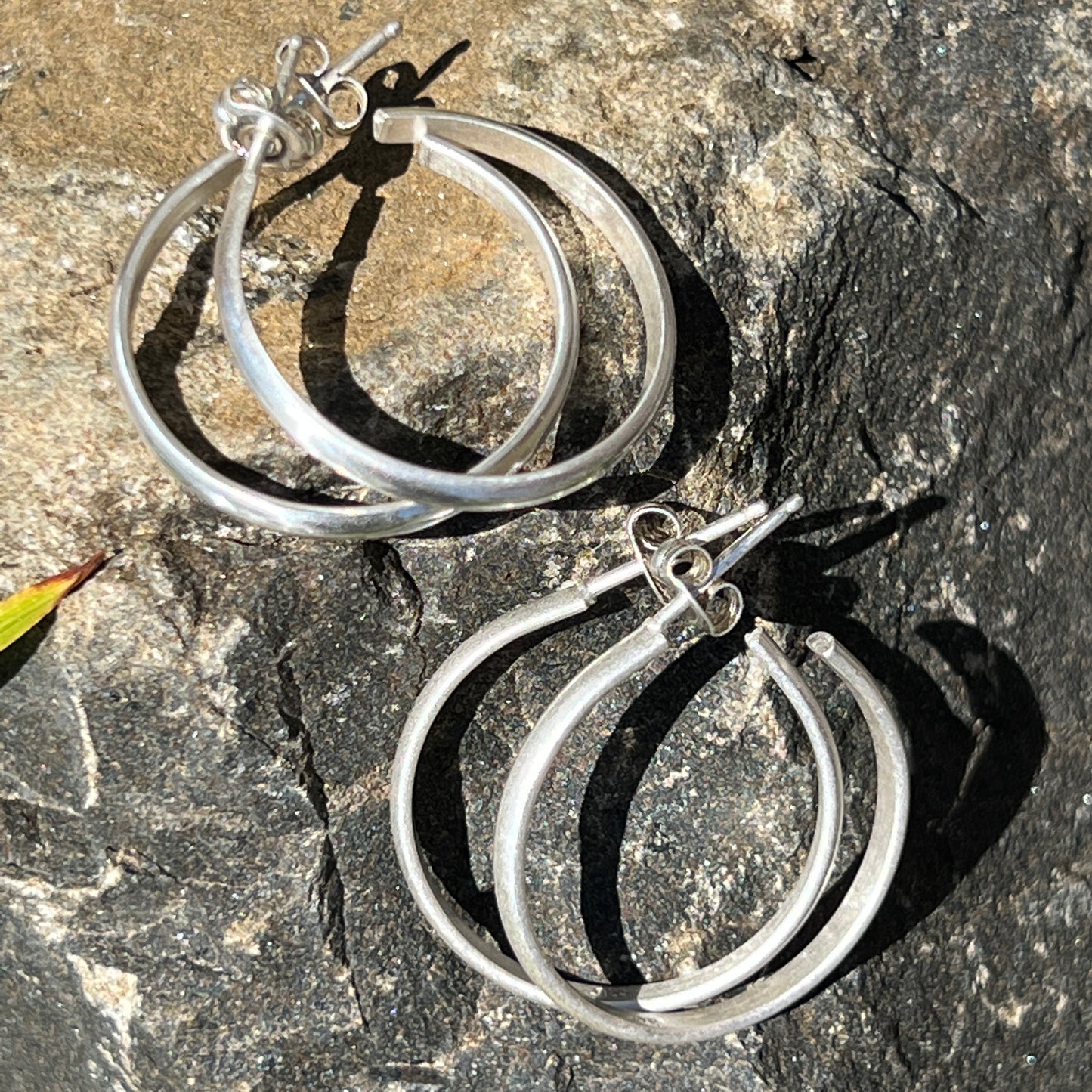 Sterling Silver Post Hoop Earrings