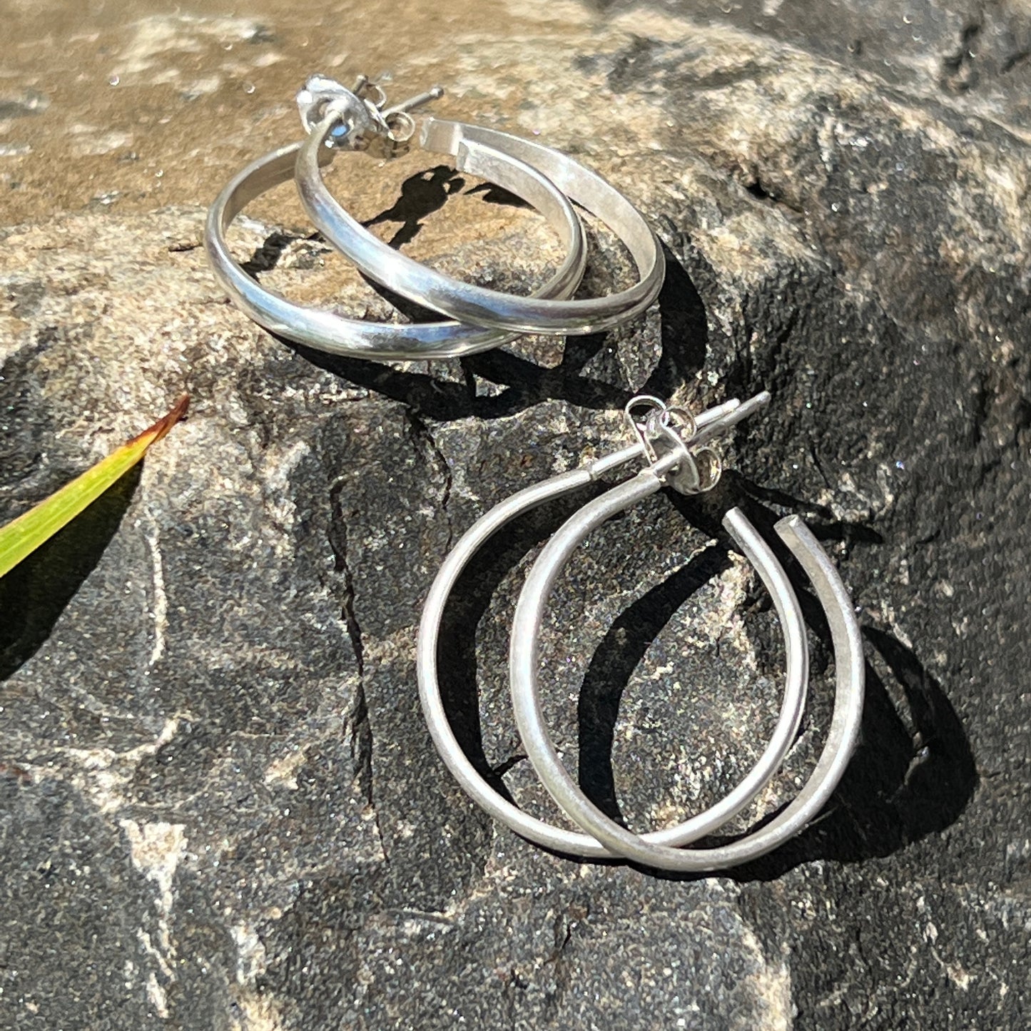 Sterling Silver Post Hoop Earrings