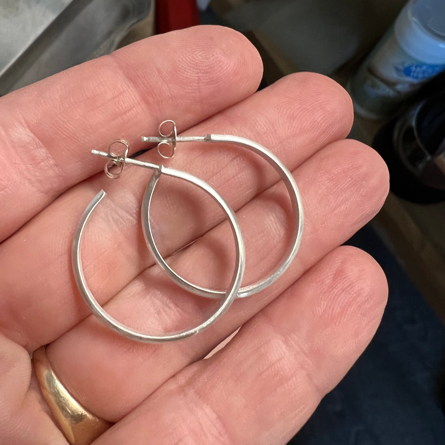 Sterling Silver Post Hoop Earrings