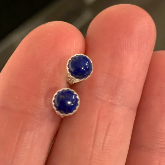 Lapis Lazuli Sterling Stud Earrings